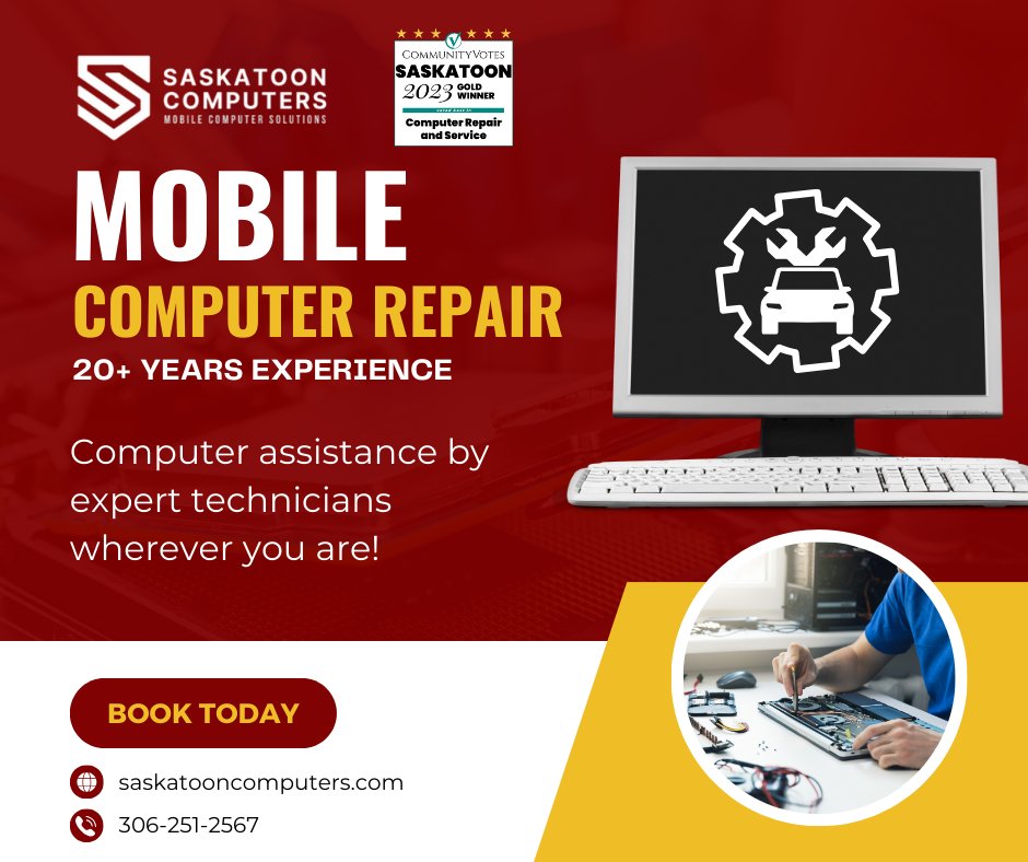 At Saskatoon Computers, our Mobile Computer Repair service goes beyond fixes. 👍🛠️

Specializing in on-site diagnostics, we swiftly assess your computer’s issues wherever you are in Saskatoon 💻

#Saskatoon #YXE #RemoteSupport #Computer #Repair #YXEBusiness #Troubleshooting
