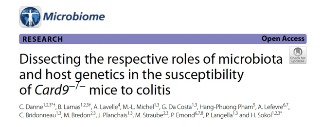 Our last paper of the #Card9 saga in #colitis and #IBD is out in <a href="/MicrobiomeJ/">Microbiome</a>
and it is FREE:  shorturl.at/qvK27

Congratulations to <a href="/CamilleDanne/">Camille Danne</a>, #Bruno_Lamas, @AonghusLavelle and to all the contributors

<a href="/Inserm/">Inserm</a> <a href="/crsa_paris/">crsaparis</a> <a href="/INRAE_IDF/">INRAE Île-de-France</a> @MedecineSU <a href="/APHP/">Assistance Publique – Hôpitaux de Paris (AP-HP)</a> 
#Thread  1/15