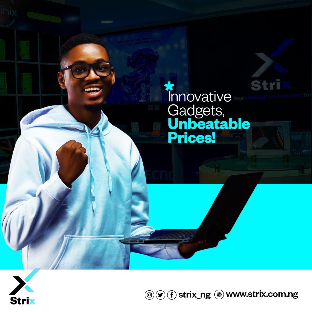 Wave goodbye to those not-so-great Gadgets! @Strix_ng is calling you to try out amazing gadgets that are just right for you, at super cheap prices. Visit strix.com.ng. #ShopStrix.