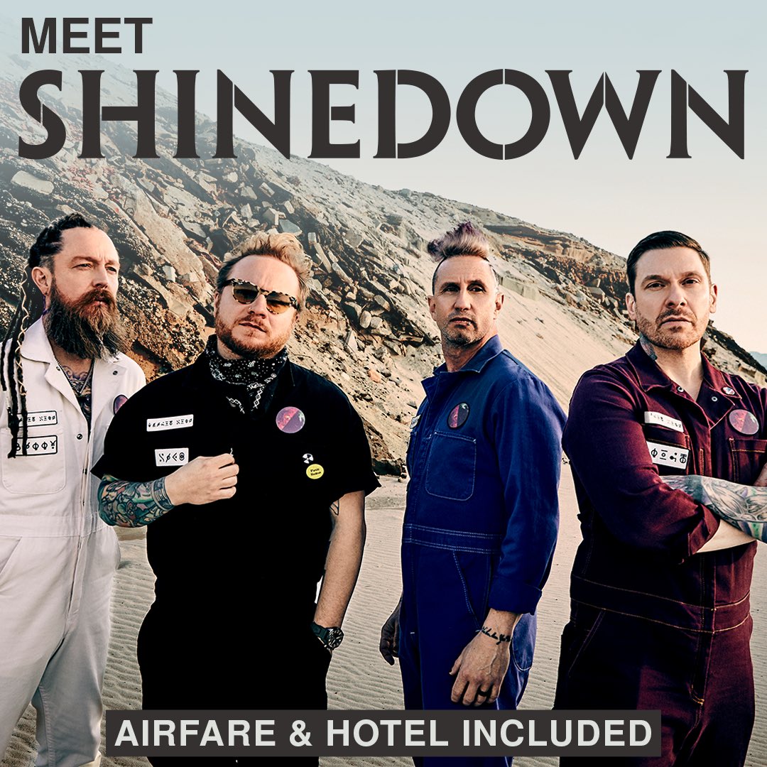 SHINEDOWN NATION 📣 We're sending ✈️ one lucky fan & their +1 to an unforgettable performance at The Xfinity Center this summer. VIP tickets, meet-and-greet, signed merch, & more could be yours. ➡️ Entries support @cityofhope at MeetShinedown.com.