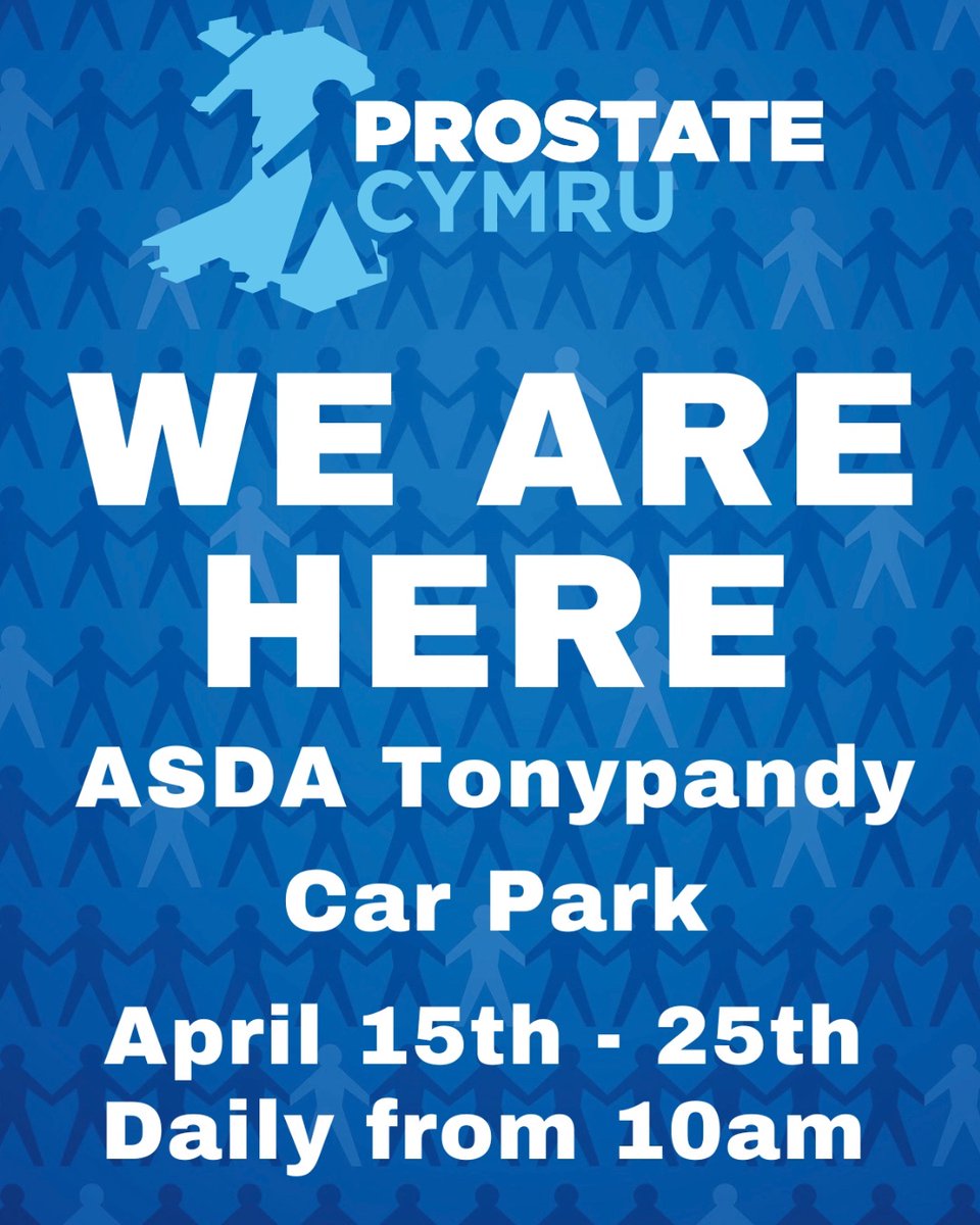 We are here for 1 more day!

📍ASDA Tonypandy
⏰10am - 4pm

Come chat to us about any worries or concerns you have.

1 in 5 men in Wales are diagnosed too late for a cure. Know your facts, they may save your life.💙