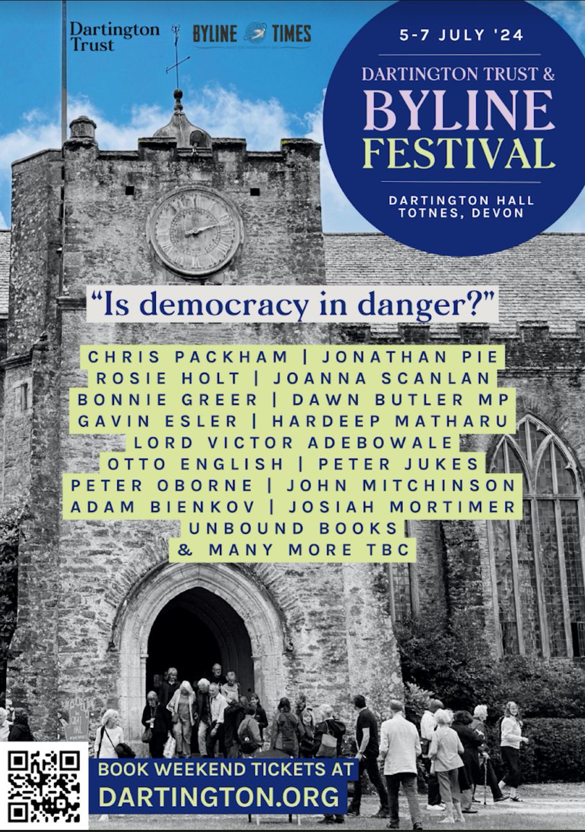 We’re looking forward to seeing you at Byline Festival at Dartington Hall, South Devon @DartingtonTrust 5-7 July. Meet our journalists, enjoy the literary programme, dance, watch documentaries, discuss the big issues. Hurry only just over 200 tickets left dartington.org