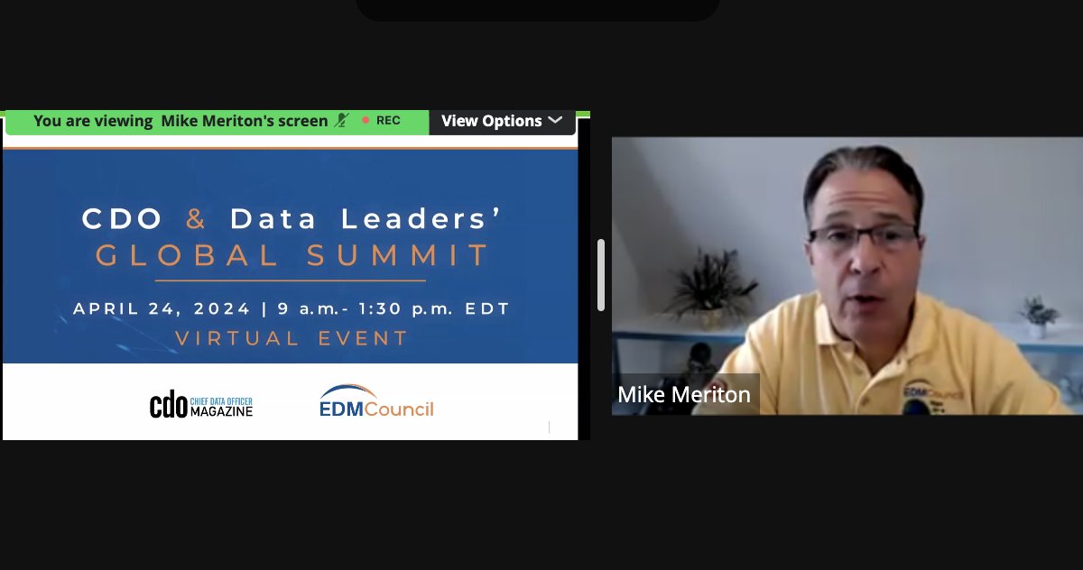 HAPPENING NOW > Connect with the EDM Council team during the CDO & Data Leaders' Global Summit Virtual Meet-up at 1:00 pm EST to discuss the latest in topics like AI, Data Products, Data ROI, and ESG and more. Tune in now: whova.com/portal/registr…