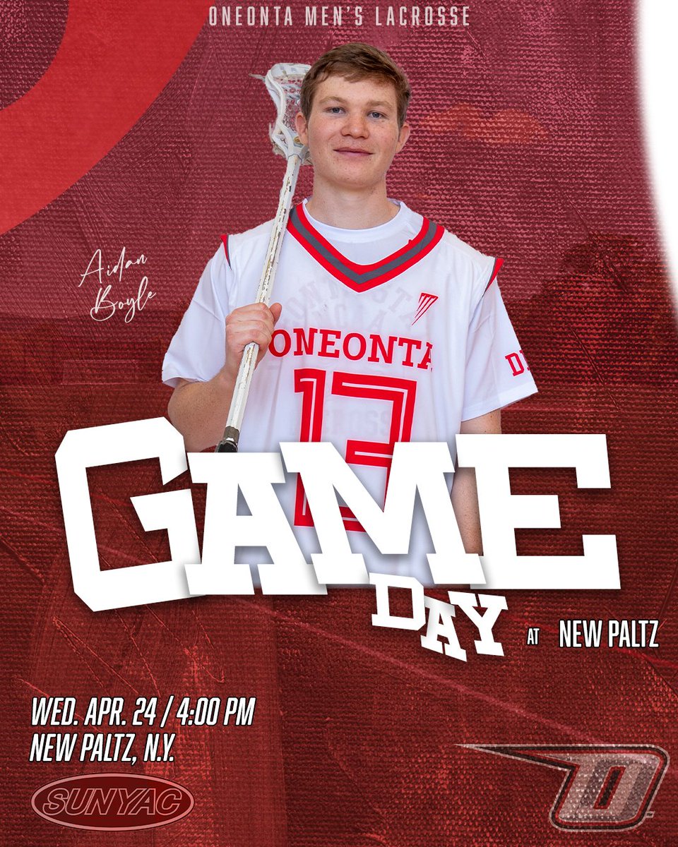 It's GAMEDAY! Men's Lacrosse kicks off the final week of the regular season in a pivotal SUNYAC matchup against New Paltz today at 4 pm! #HereWeGoO #d3lax