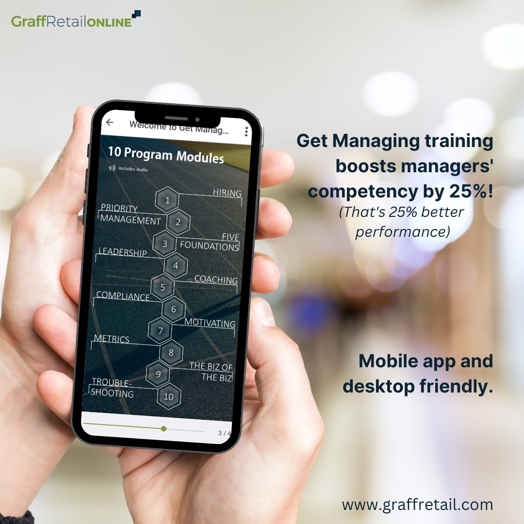 graffretail's tweet image. Our online training equips retail managers with vital skills, driving 25% higher team performance. 📈💼 Unconventional, engaging videos set us apart – see it to believe it! Become the leader your team needs. Book a demo now! graffretail.com 

#GetManaging #RetailTraining