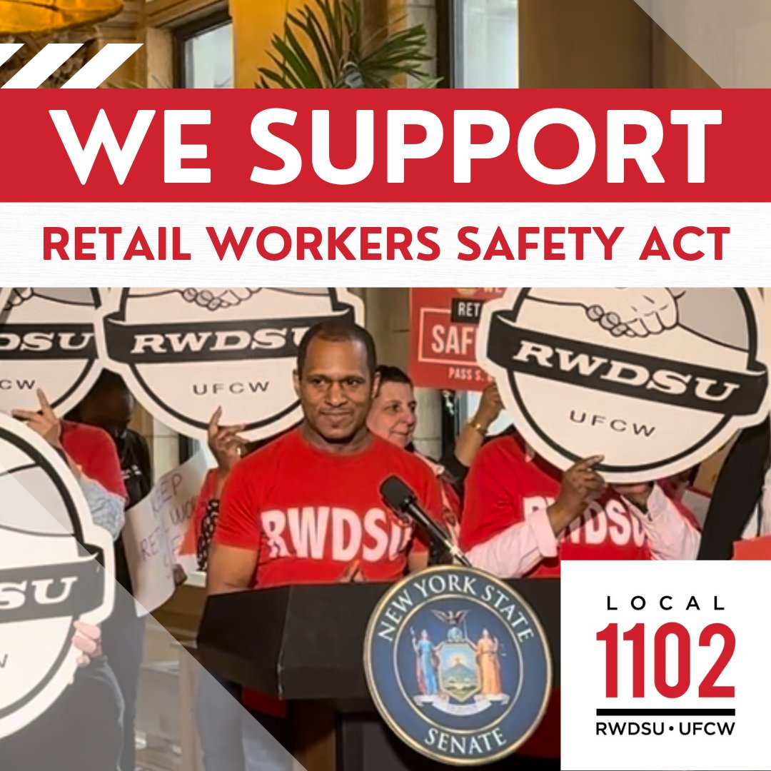 Retail Workers Safety Act will put in place strict guidelines for shop owners to follow that will protect retail workers and customers. Local 1102 will continue to fight for the passing of this act. Please click below to show your support. Together we make a difference! #1U