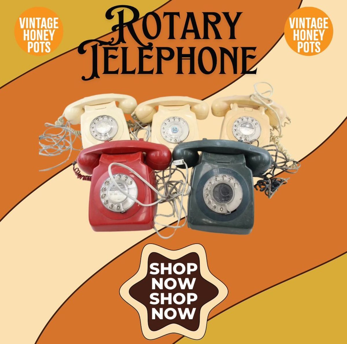 *Ring ring* the 70s called and they want their telephones back!☎️

Check out these awesome vintage rotary telephones!

#vintage #shopVintage #rotaryphones☎️ #shopnow