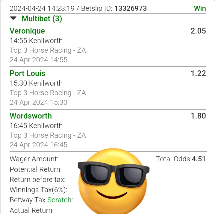 Absolutely killed Kenilworth today 😍🔥🇿🇦 4.5 odds boom & plenty of multis 🐎 #highstakeshorseracing