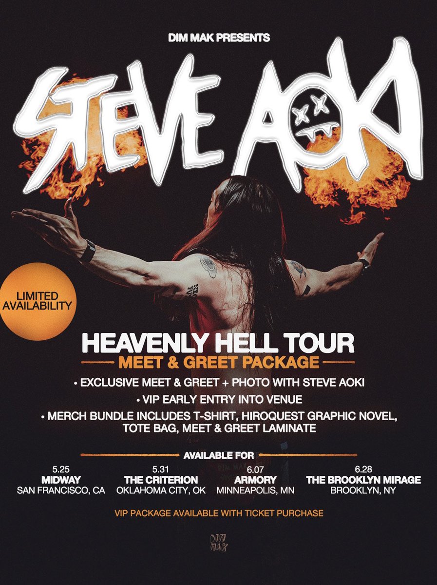 Don’t forget to grab your VIP tix for the Heavenly Hell tour 🔥steveaoki.com