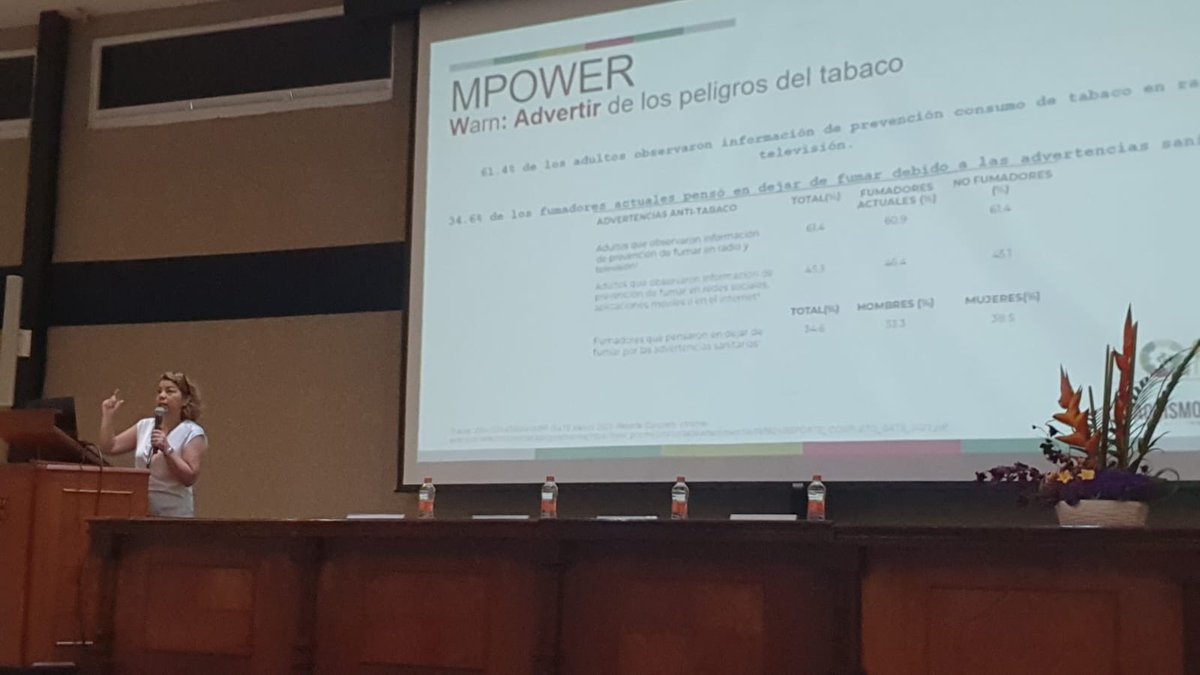 Dr. Luz Myriam Reynales from the National Institute of Public Health Mexico reports: 15% of the population smokes—17% males and 11% females. Despite being illicit, vape usage is increasing. Urgent regulatory action is needed! #TobaccoControl #PublicHealthMX 🇲🇽🚭