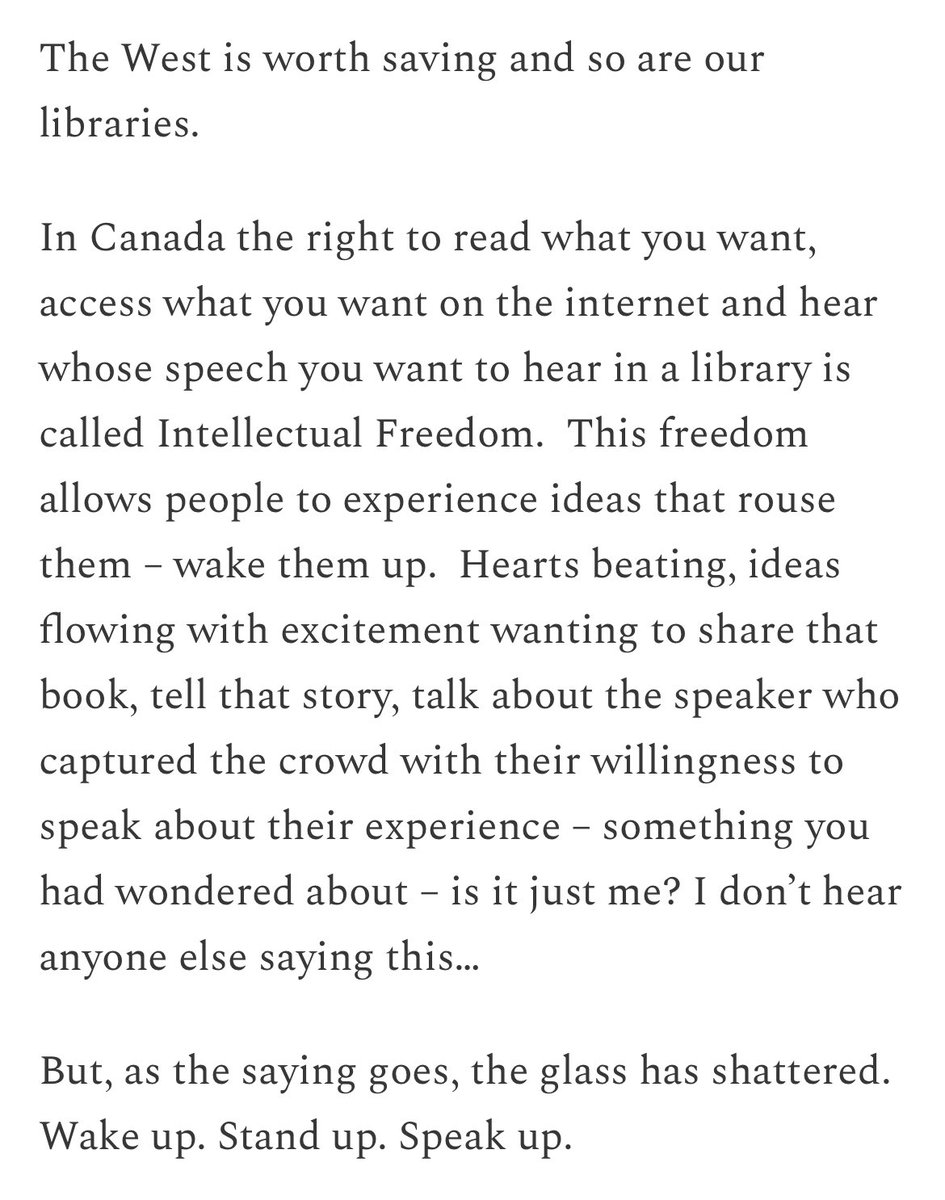 Amy Girard, leader of FAIR in Libraries, wrote this spoken word piece for Heterodoxy in the Stacks following the firing of Cathy Simpson, former CEO of the Niagara-on-the-Lake Public Library in Ontario, Canada. Check it out! hxlibraries.substack.com/p/the-west-is-…