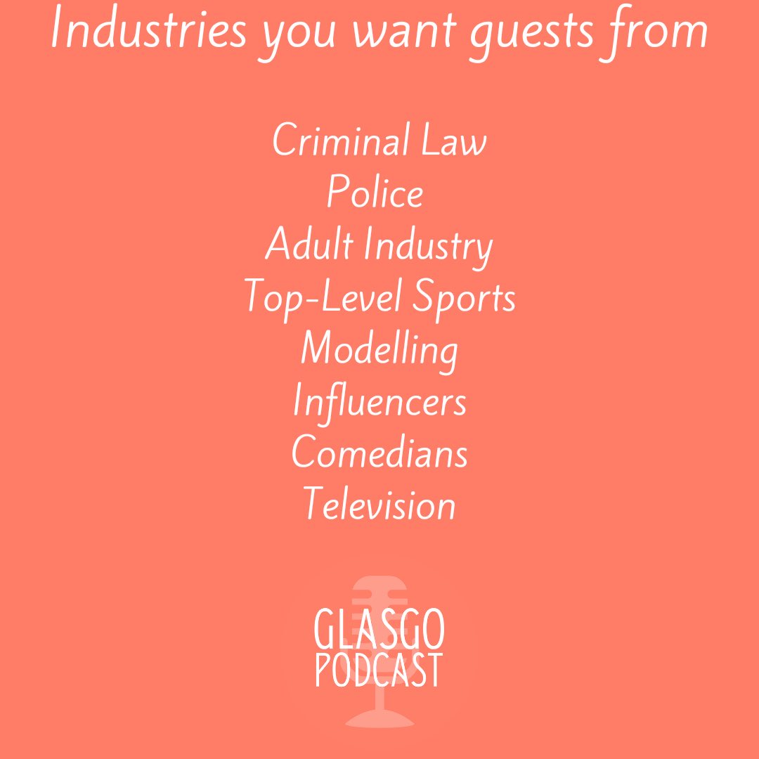 Always get loads of requests from listeners on particular industries that they want to hear from on the pod. If anyone knows anyone from the industries highlighted who would be up for a chat, drop me a message 🎙️