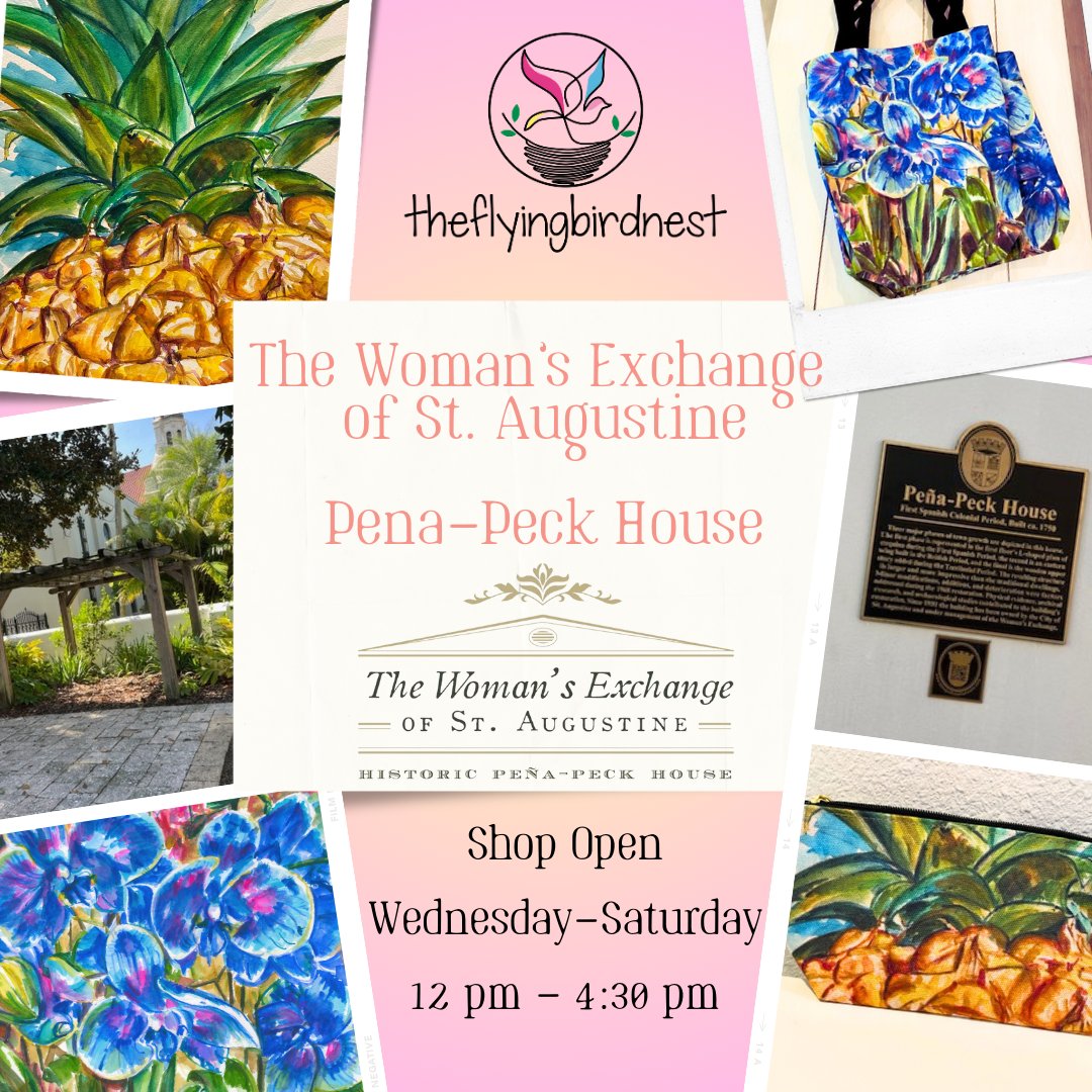 Discover timeless treasures at the Women's Exchange shop at @PenaPeckHouse!

From handmade crafts to unique gifts, every purchase supports women's education! 

Explore a vibrant array of #theflyingbirdnest merch with designs printed from my #originalpaintings!

#shopforacause