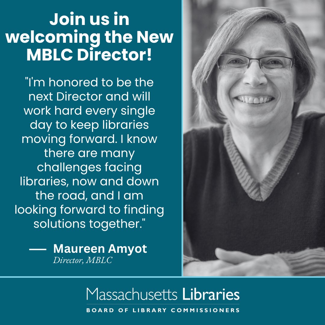 🎉 Join us in welcoming the New MBLC Director, Maureen Amyot! Maureen will start her new position with the MBLC on July 8, 2024. For more information, read the press release at 🔗mblc.state.ma.us/news/news-rele… 📸credit: Arthur Illman, Metrowest Daily News