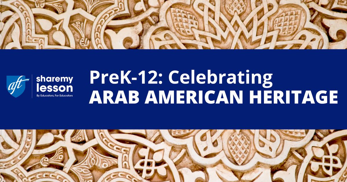 Dive into Arab American Heritage Month with our fascinating, FREE lesson plan collection! Honor the rich culture and significant contributions of Arab Americans in a novel way. Start exploring now! sharemylesson.com/collections/ar… . @AFTunion @AFTteach