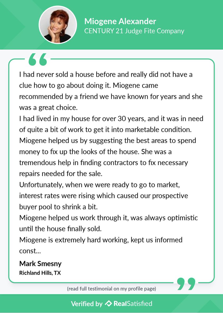 RealtorMiogene's tweet image. I’m moved by the kindness of my clients.  Thank you. realsatisfied.com/Miogene-Alexan… via @realsatisfied