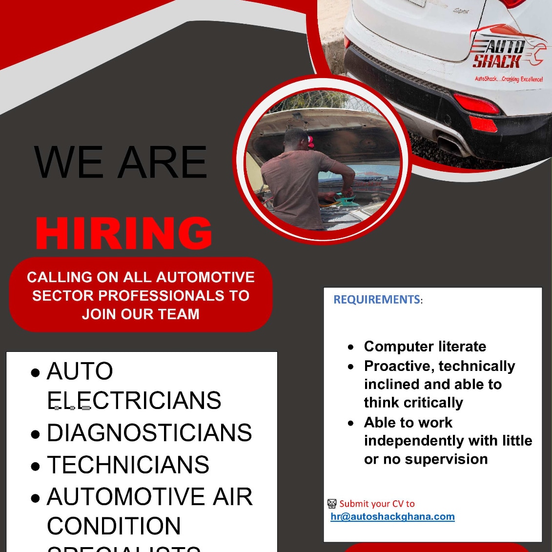 ARE YOU AN AUTOMOTIVE SECTOR PROFESSIONAL? JOIN OUR TEAM! Find details in the flier below.