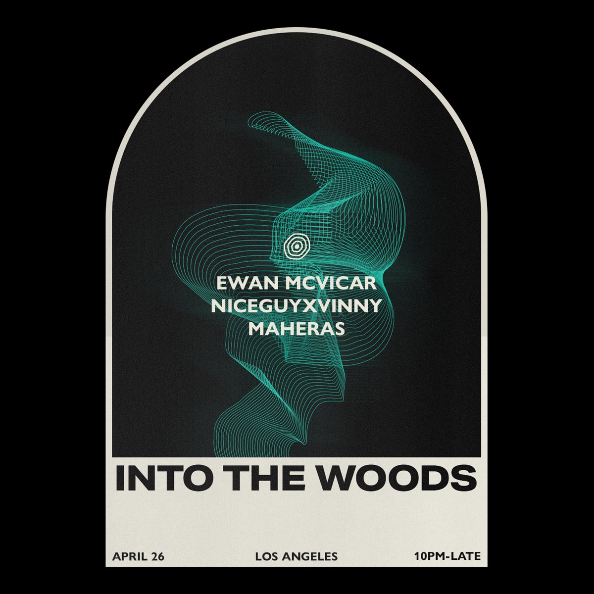 Into The Woods this Friday, April 26... Music by: Ewan McVicar ✨ NiceGuyxVinny ✨ Maheras ✨ Grab your ticket here -> ra.co/events/1861468… @ewanmcvicar_ @NiceGuyxVinny @Soulection @JimmyMaheras