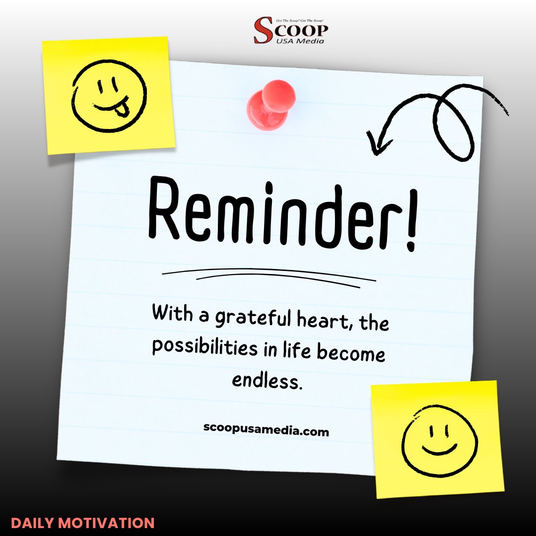 #dailymotivation With a grateful heart, the possibilities in life become endless.
Subscribe to Scoop USA today: scoopusa-pa.newsmemory.com
.
.
.
.
.
#blackmedia #localnews #community #scoop #news #africanamericans #philadelphia #scoopusamedia #philly #scoopusa #subscribe