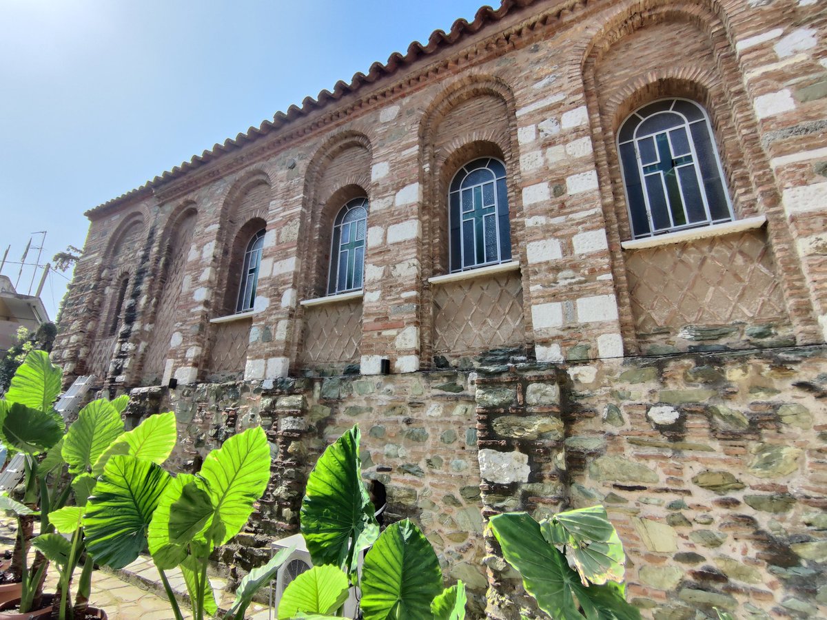 Church of the Taxiarchs - Thessaloniki - the only Byzantine church in the city that is not on the UNESCO list. Built in the fourteenth century likely as a monastery (burial) church. The church was closed but the crypt was open. The decorative brickwork is typical Palaiologan