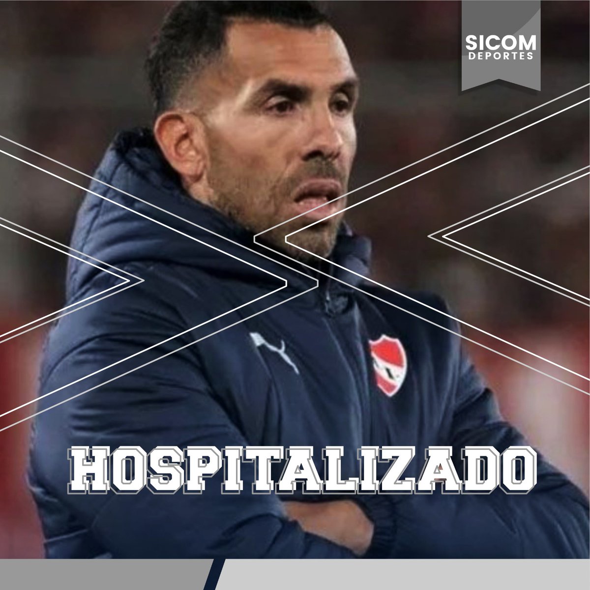 #SicomDeportes | 🚑🚨EL APACHE FUE HOSPITALIZADO🚨 Carlos Tevez se quedó internado y se sometió a exámenes médicos tras sufrir un fuerte dolor en el pecho, anunció Independiente. 🇦🇷