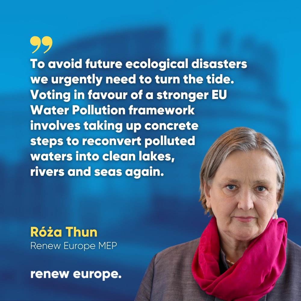 ✅Today, @Europarl_EN adopted a report on surface and groundwater pollutants. @rozathun: 'Pollution from industrial and agricultural activities is destroying our aquatic ecosystems. Just think of the disasters that took place in the Oder river or in Mar Menor.'