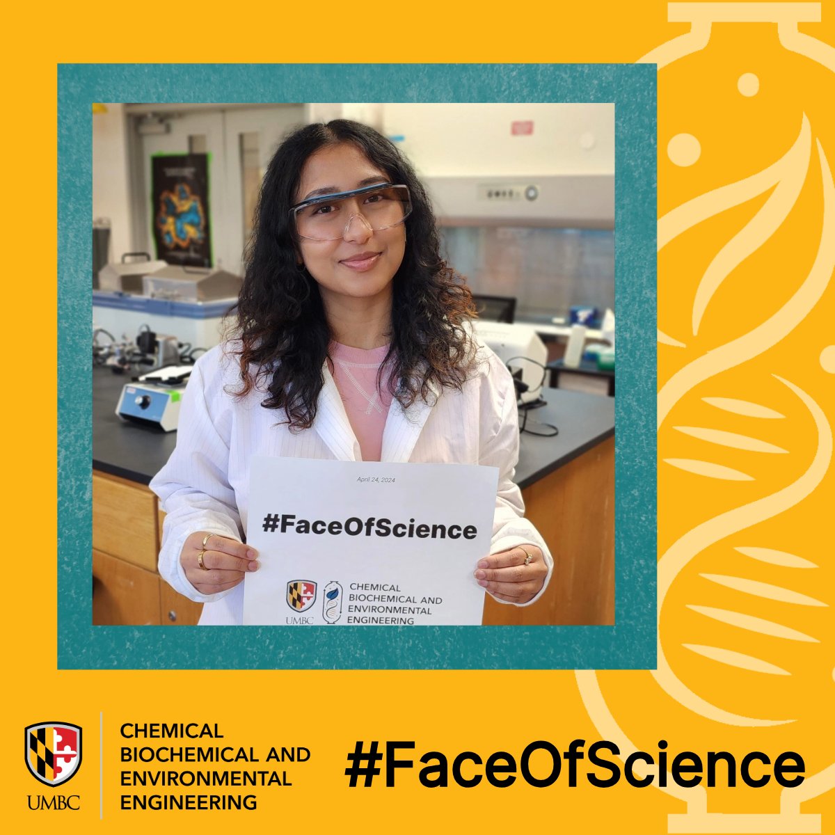 UMBC_CBEE's tweet photo. Sreeyasha Thapa is an #undergraduate researcher in the Polymeric Biomaterials Lab with Dr. Jorge Almodovar (@jorge_almodovar) #umbcengineering #UMBC #FaceOfScience https://t.co/6xjphho7Vc