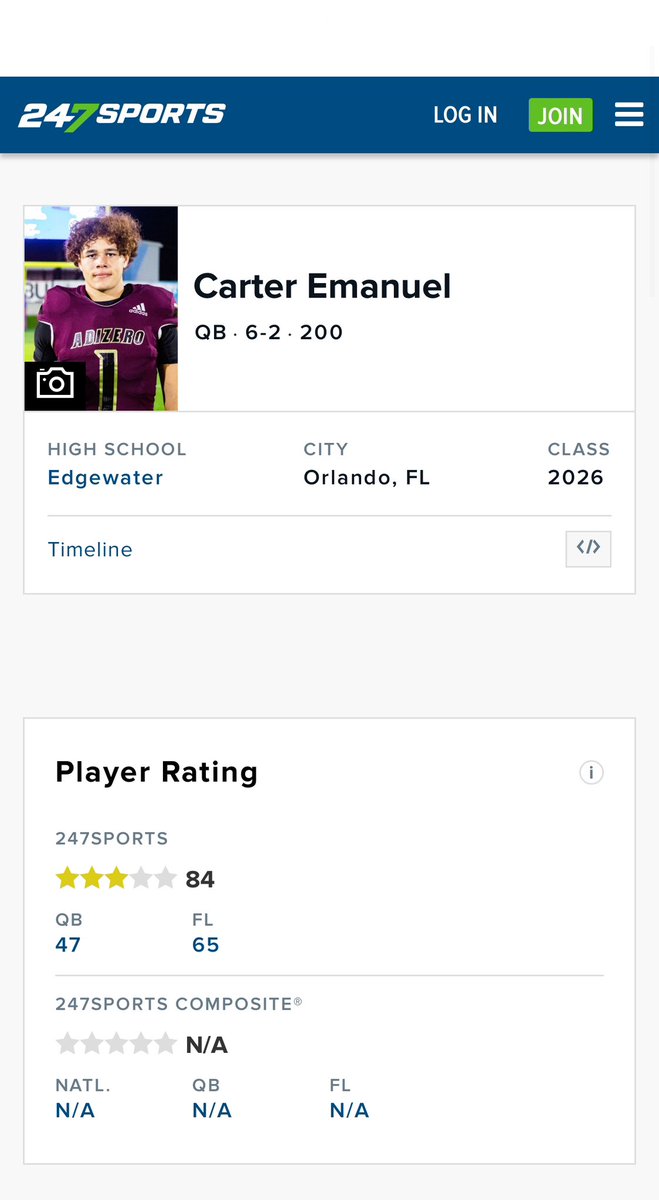 Blessed to be a 3 ⭐️ @247Sports @baylintrujillo @XiiAcademy @EdgewaterFB