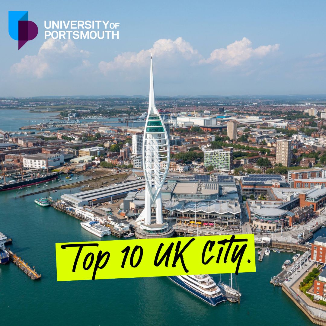 We’re a top UK city 🎉 With views like this it's not hard to see why #Portsmouth was named one of the top 10 cities in the UK according to @YouGov . What’s your favourite thing about Portsmouth? #PortsmouthUni