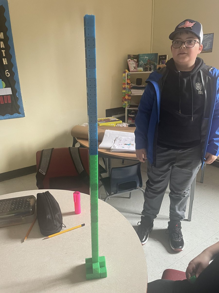 WendyMylesSJAG's tweet photo. Exploring equivalent ratios in Math6 today! We’re never too old to play with multi-link cubes! #makemathfun #makemathrelatable #thatslifeatSJAG  @SJAG2 @NLSchoolsCA https://t.co/WYRc84F2lG