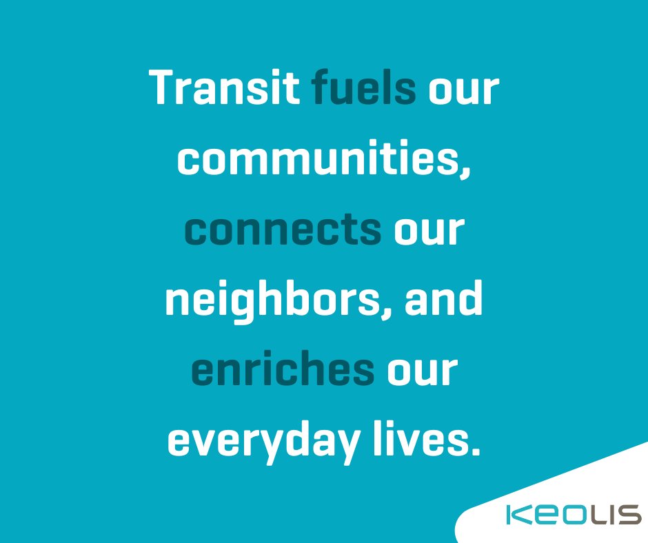 Transit fuels our communities, connects our neighbors, and enriches our everyday lives. Our goal at #Keolis is to shape the future of transit, one rider at a time! 🌆 🚉 #TransitInnovation #RidershipBoost #PublicTransitStrategy