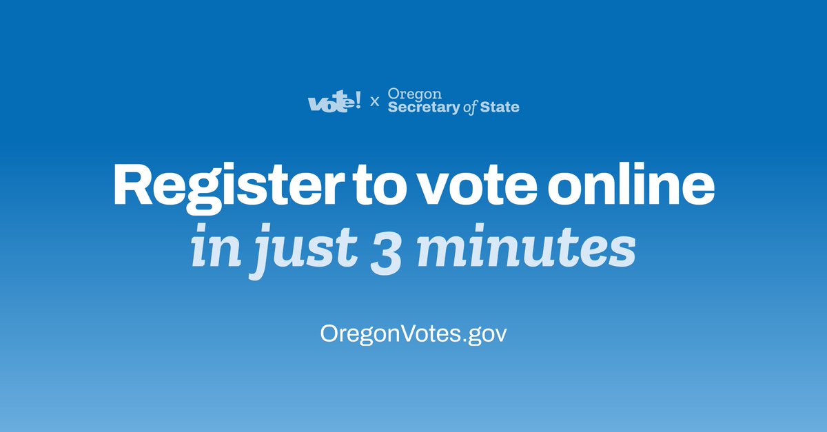 TOMORROW is your LAST DAY to register for the May closed Primary Election. Are you #VoteReady? Update your voter registration if you've:

 ✅Recently changed your name⠀
 ✅Just turned 18⠀
 ✅Just became a U.S. Citizen⠀
 ✅Recently moved

Go to: OregonVotes.gov/myvote