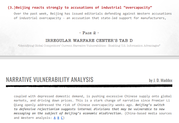 IrregularWarCtr's tweet photo. @IrregularWarCtr's OIE (Operations in the Information Environment) Functional Area Network (FAN) has released Vol. 1 Ed. 7 of our Tab D bi-weekly newsletter!
Below is an excerpt from the latest edition.
#IWC #Irregularwarfarecenter #Irregularwarfare #IWCFAN #TABD https://t.co/CZkmDazSSW