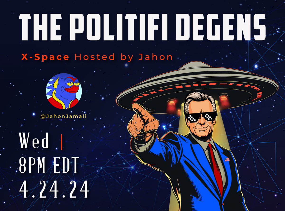 JOIN US TONIGHT‼️ 

We are meeting at 8pm to breakdown various politifi projects, talk about our predictions, and more. 

Will we see you there?? 👀

SET YOUR REMINDER👇
twitter.com/i/spaces/1ZkKz…