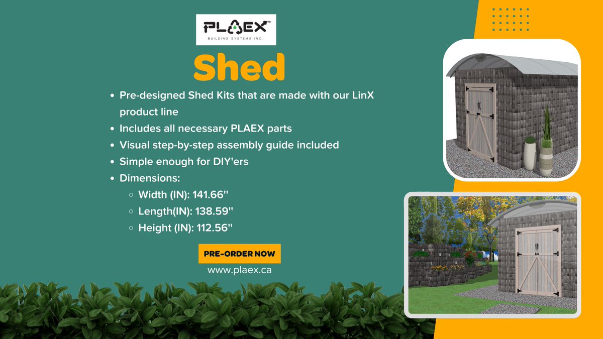 Revamp your backyard effortlessly with our Shed Kits! Each kit includes PLAEX parts and simple assembly instructions, perfect for DIY enthusiasts. Say hello to your new backyard oasis! #ShedKits #BackyardMakeover #DIY #Sustainability #PLAEX #LinXsets #SustainableLiving 🌿