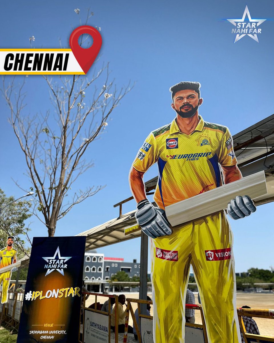 *_Chennai_*, show some Yellove for Ruturaj Gaikwad! 💛🙌

Recent centurion & the first CSK captain to hit a ton in 17 years is in YOUR city today, *visiting students at Sathyabama University and meeting all of you at Jeppiaar Nagar as part of #StarNahiFar*