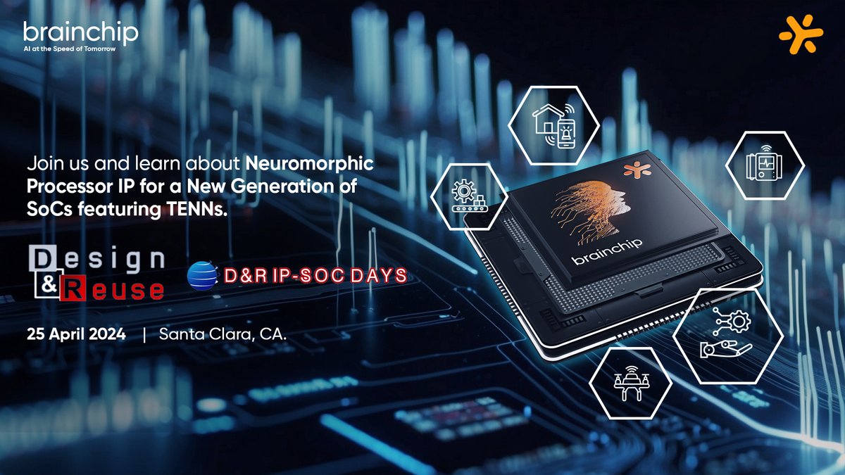 Catch BrainChip at D&R IP SoC Silicon Valley 24 on 4/25/24, Santa Clara, CA. VP Sales Steve Thorne presents Neuromorphic Process IP for SoCs at 9:30 am in Room A. Learn more: brainchip.com/dr-ip-soc-sili…