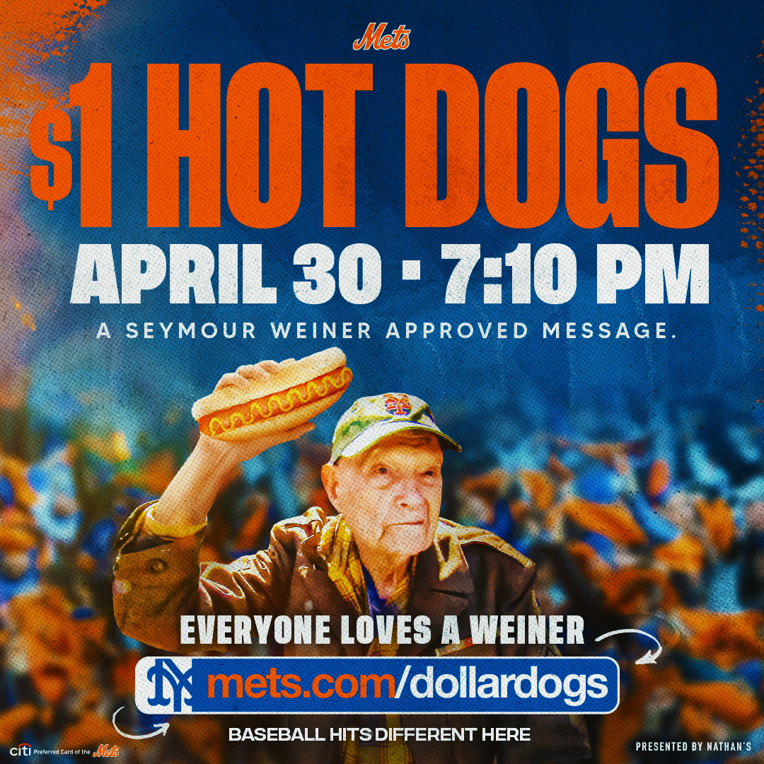 Seymour Weiner wants YOU to come to Dollar Dog Night 💵🌭

🎟️👉 bit.ly/49R7lZB