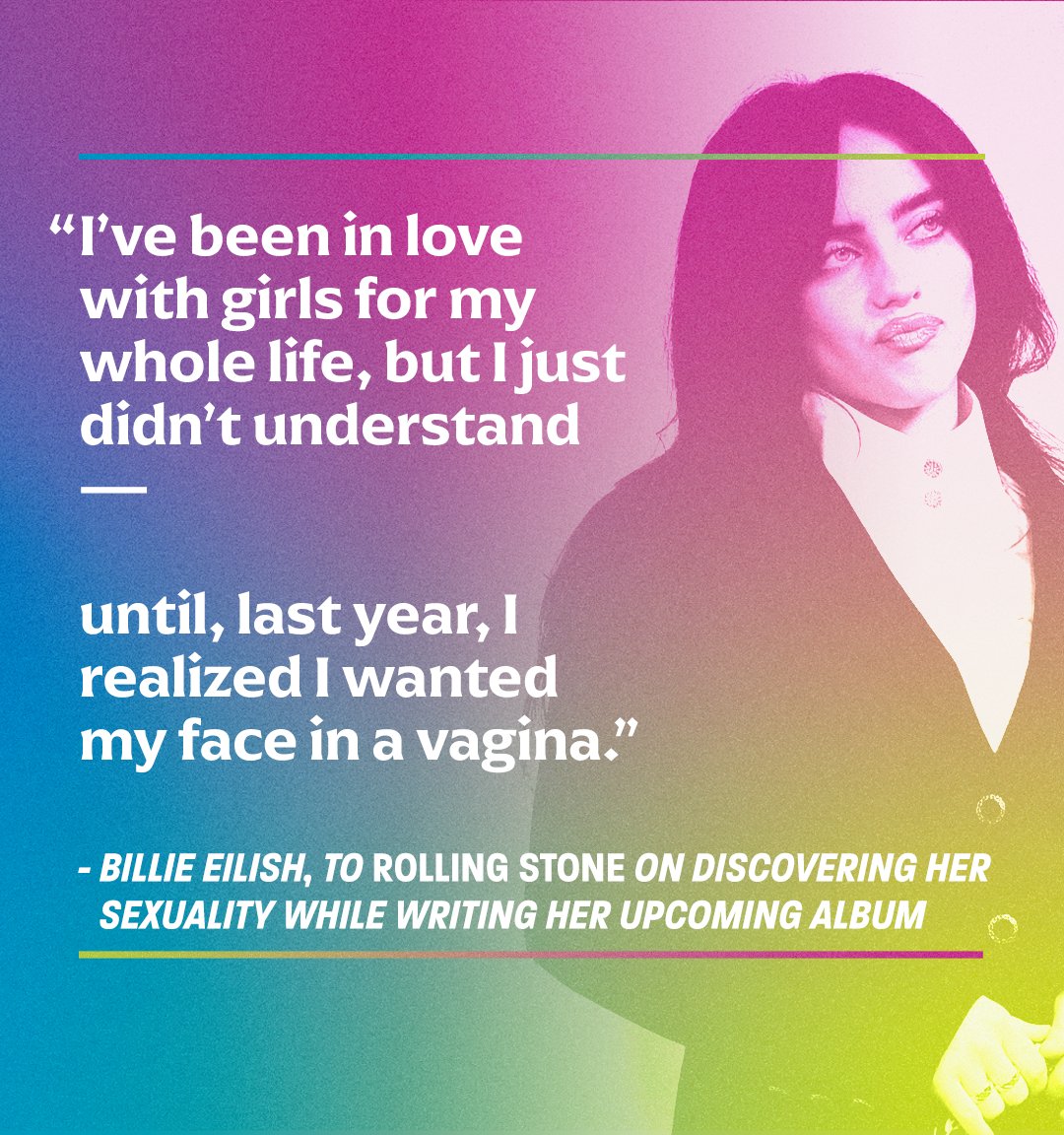 Everyone’s timeline is different for discovering their sexuality – and @billieeilish’s just happened to occur while writing an upcoming song, “Lunch”! 🍴