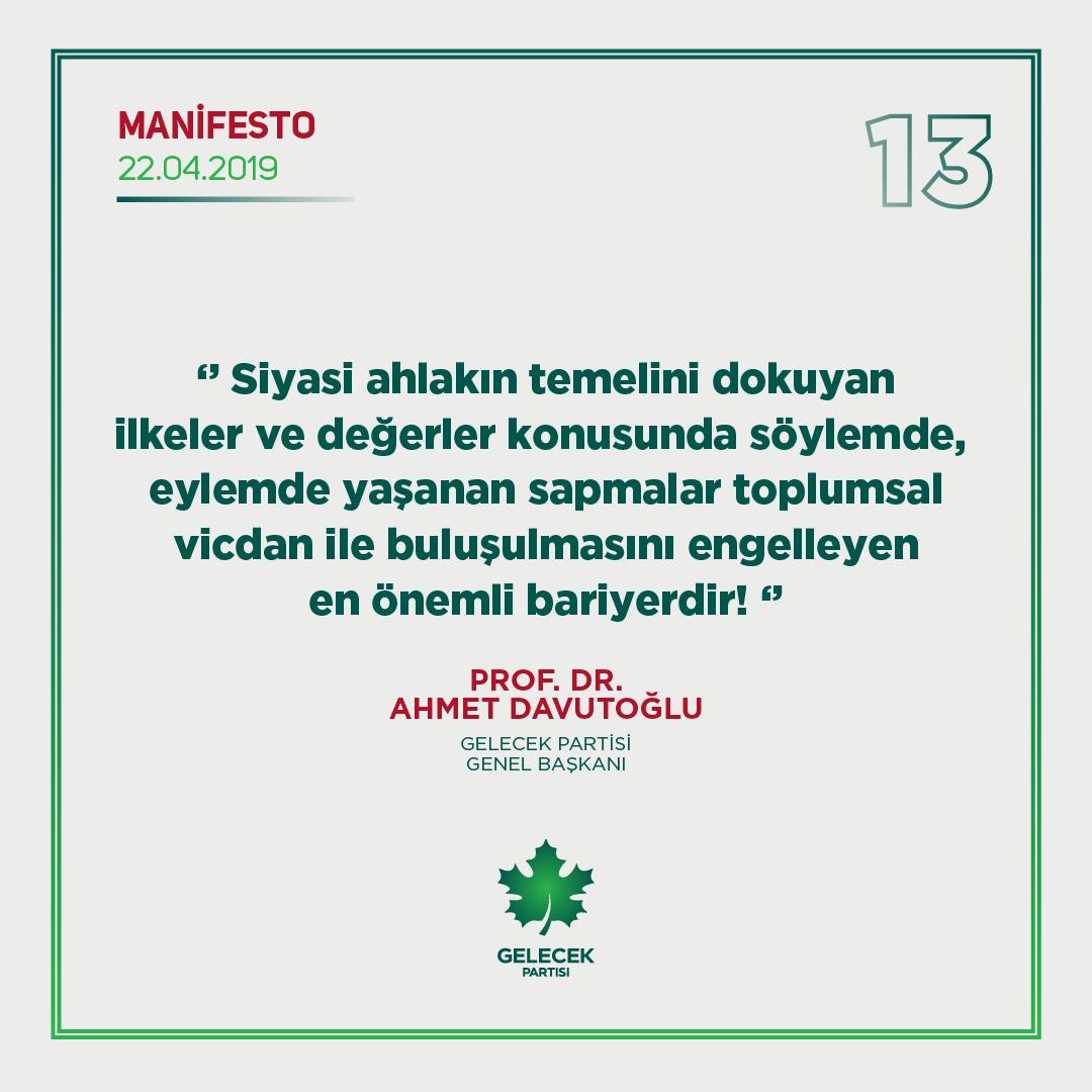 ' Kendi içinde tutarlı bir ilkeler ve değerler manzumesi '

Ahmet Davutoğlu 
#Manifesto