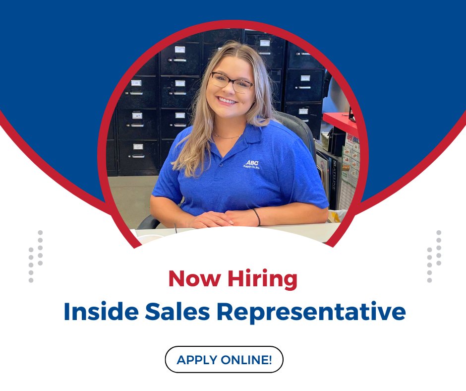 If you are committed to providing world-class service, have a passion for sales, and want to be part of a winning team, check out our available Inside Sales career opportunities online! #ABCSupply #WeHaveYourFutureCovered #Inside Sales careers.abcsupply.com