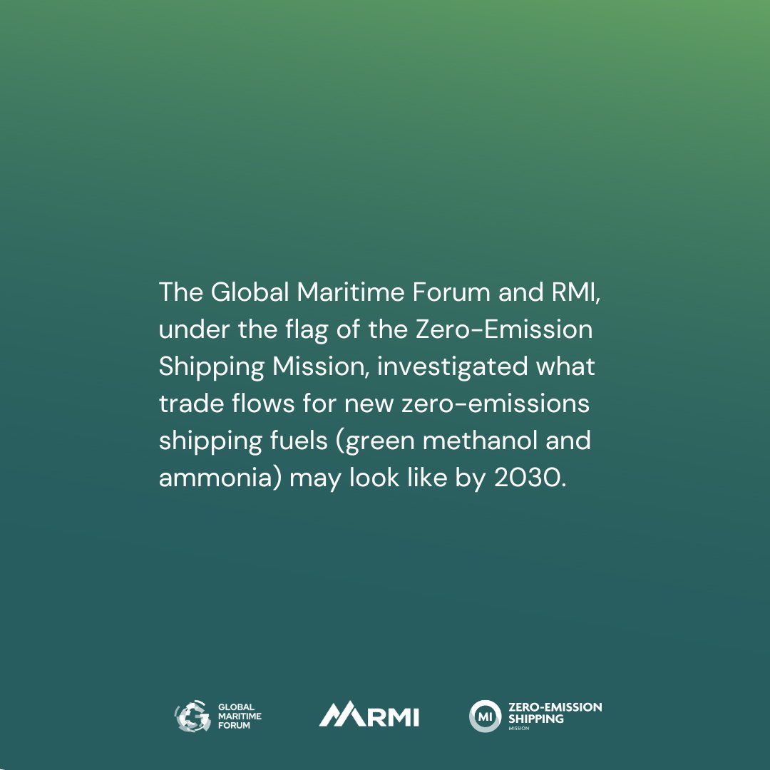 The #Shipping sector is #Decarbonizing, and we need to understand some of the fuel sources that may help power it 🔌 @glmforum @RockyMtnInst and @MICleanEnergyRD’s latest report identifies trends for maritime #ZeroEmissionsFuel trade by 2030! cms.globalmaritimeforum.org/wp-content/upl…