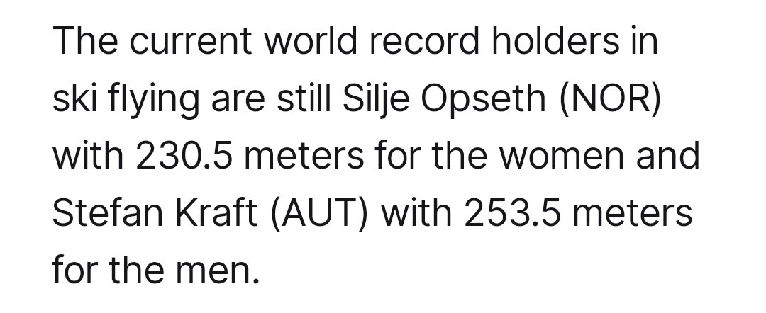 @FISskijumping Schrodinger's WR. Congratulate on a World Record that you will not consider as a World Record.
<bravo>