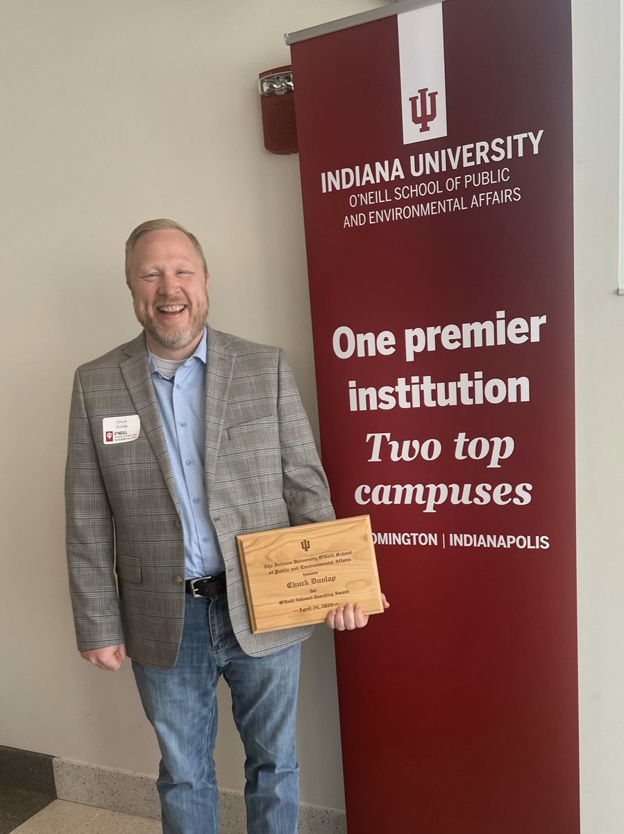 Congratulations to Foundation President & CEO Chuck Dunlap on receiving the O'Neill Adjunct Teaching Award from the Indiana University O'Neill School of Public and Environmental Affairs!