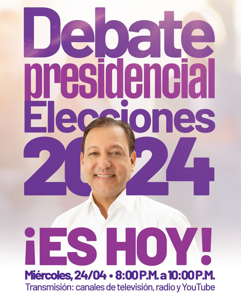PLDenlinea's tweet photo. Hoy, a las 8 de la noche.
@AbelMartinezD, acompañado del cariño y la ilusión del pueblo dominicano, debatirá con valentía y sabiduría como va a gobernar para que las familias de la República Dominicana puedan vivir en bienestar y sus empresas, prosperar.
*¡Únete al pueblo dominicano!* ✅🇩🇴
Mira y apoya a Abel en el debate. 
Comparte tu apoyo ahora y durante el debate con los hashtags:

#AbelDebateANJE #AbelFuturoSeguro y #YoEstoyConAbel._ 🤩💜⭐