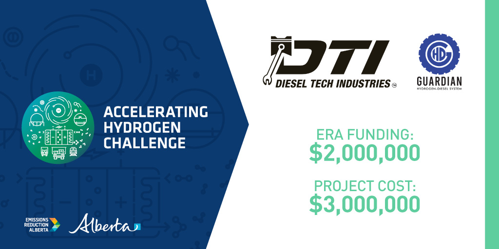 #AcceleratingHydrogenChallenge Spotlight: Diesel Tech Industries ERA is investing $2M in Diesel Tech Industries to advance retrofit kits for diesel engines, allowing for the co-combustion of both diesel fuel & hydrogen gas. #ERAFunded @rebeccakschulz eralberta.ca/projects/detai…