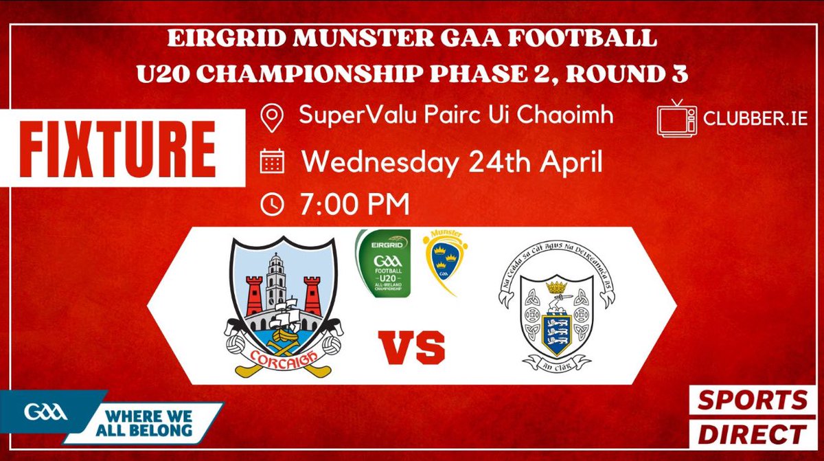 Best of luck tonight to past @KinsaleComSch student Gearoid Kearney and his Cork U20 football team against Clare. gaacork.ie/2024/04/22/the…