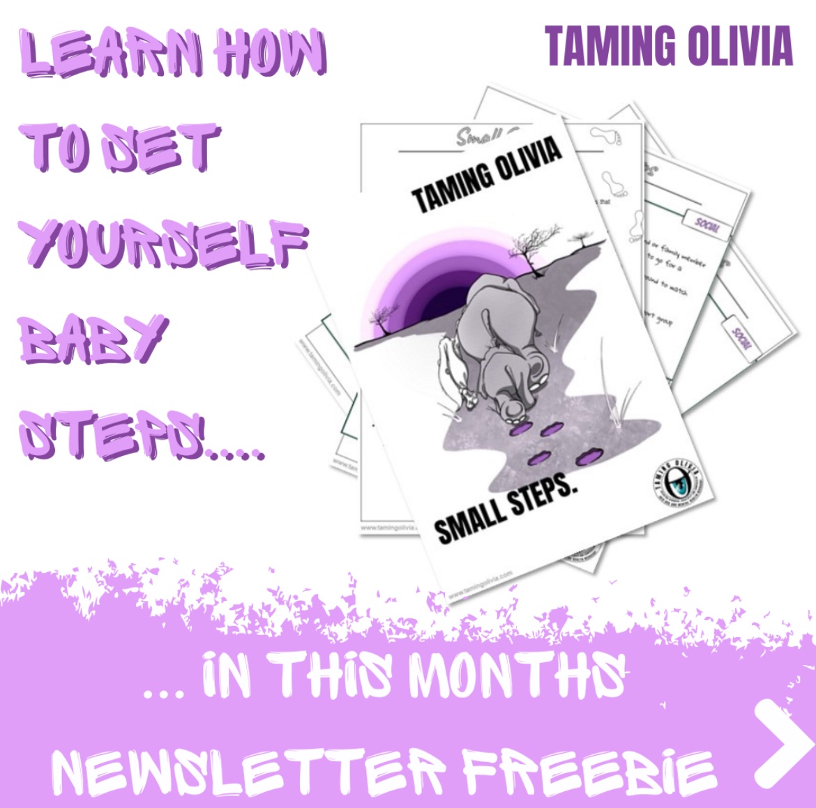 Our next newsletter includes a free activity to help you plan baby steps. It's coming out in a few days. You can sign up for the newsletters at tamingolivia.com ❤️ #ocd #tamingolivia #recovery