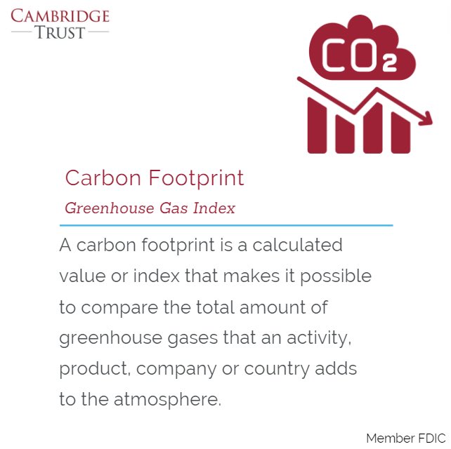 Our carbon footprint is more than a number. Small changes can make a big difference in reducing our impact on the environment. Learn more about the ways we help: cambridgetrust.com/about-us/corp-…