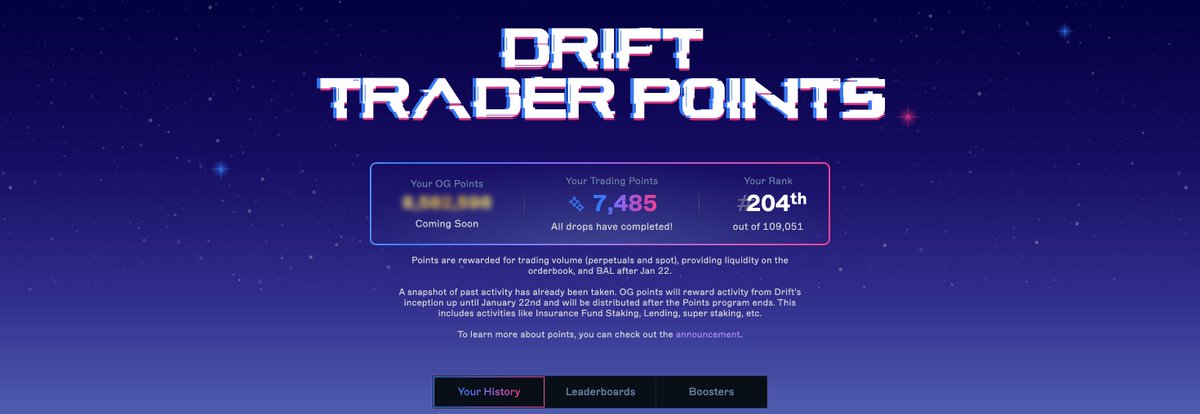 Dropped out of the top 200 on the final day but ill take it 204th out of almost 110,000 users aint bad $DRIFT